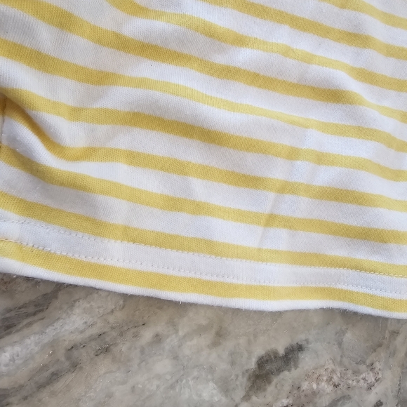 Croft & Barrow Women’s Yellow White Stripe Cotton T-Shirt XXL Short Sleeve - Picture 8 of 8